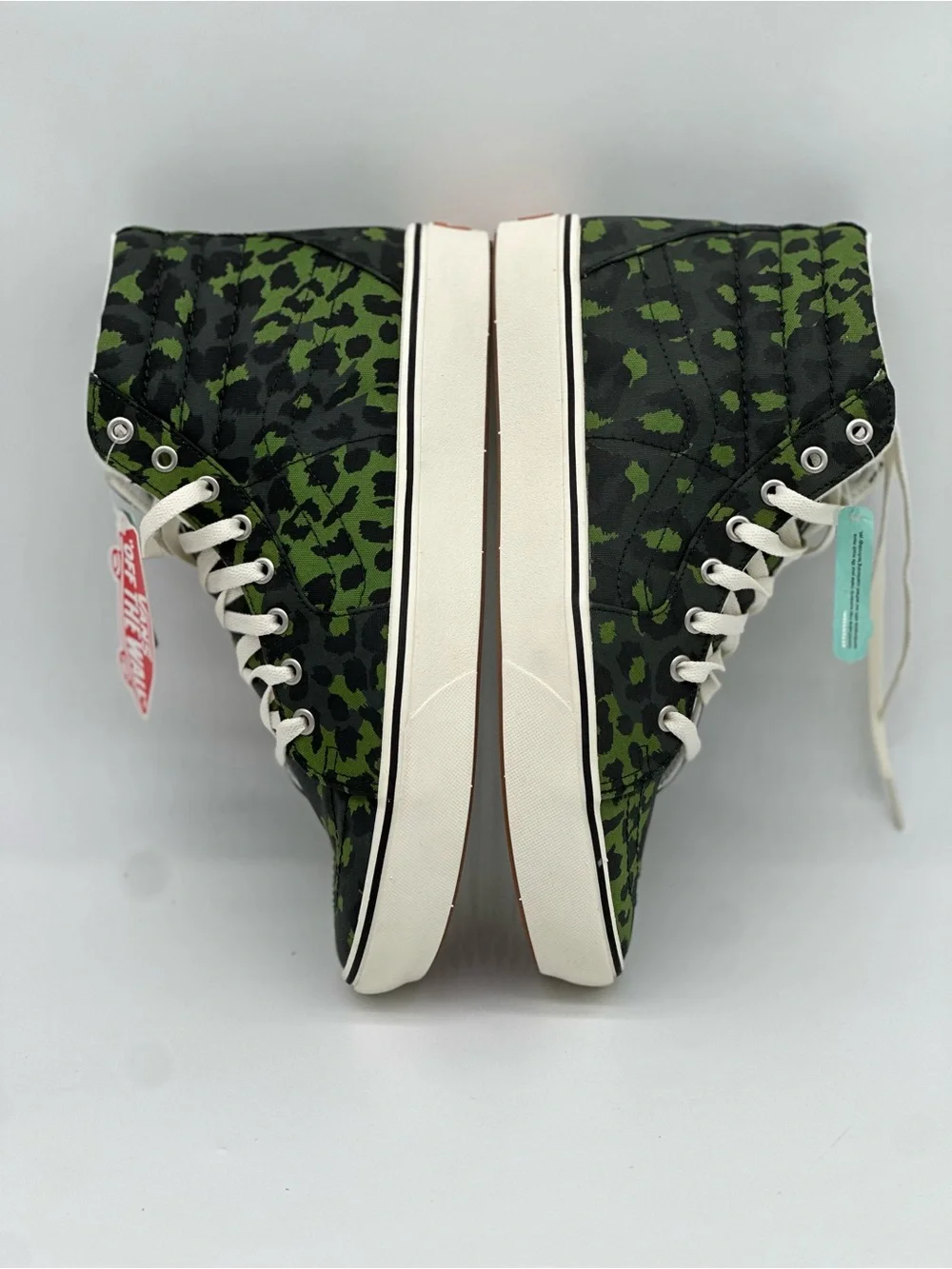 Vans High-Top Sneakers in Green Leopard Camo